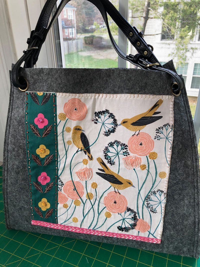 Completed Anna tote made from Aster & Anne kit by Christine Vinh