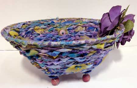Fabric Woven Wire Basket by Judy Gula