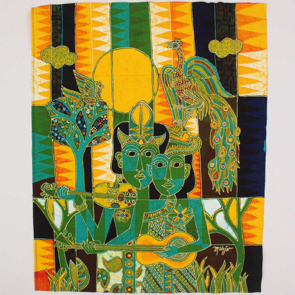 Batik Fabric Panel by Mahyar, Musicians (Medium)