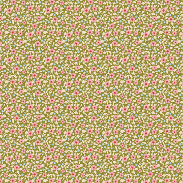 Brie Green floral fabric pattern
