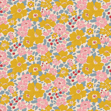 Harper Yellow floral fabric pattern