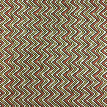 Zigzag pattern in red, white, and gold.