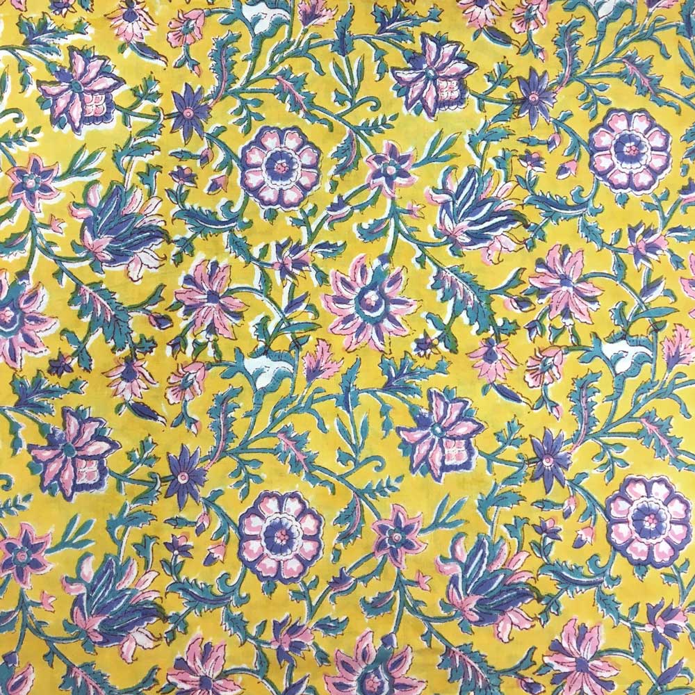 Handmade Block Printed Fabric from India