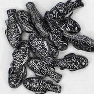 Glass Fish Beads, pack of 15, several colors available