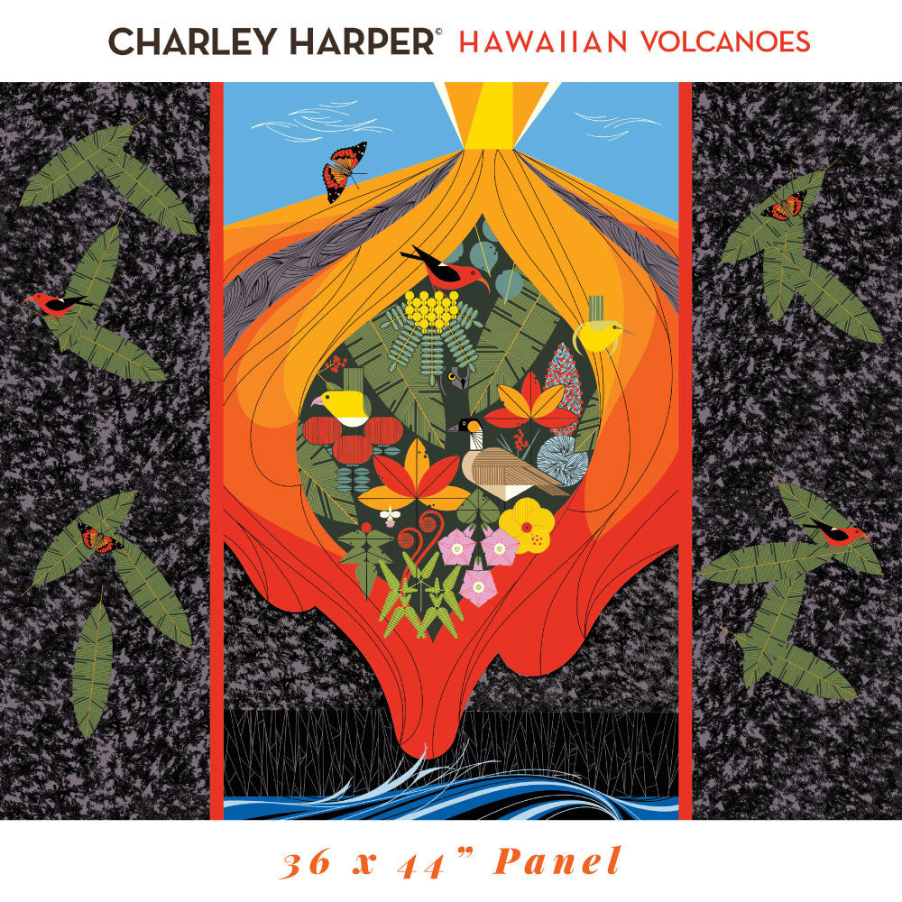 Charley Harper Hawaiian Volcanoes Main Poster Panel (36 in. wide)