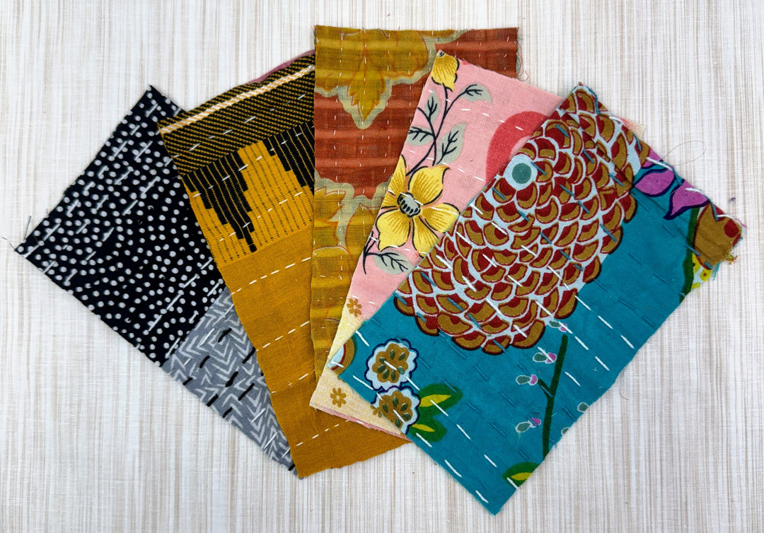 Small Assorted Indian Kantha Scrap Package