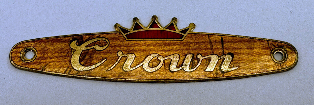 Vintage Enamel Nameplate, Large, Crown