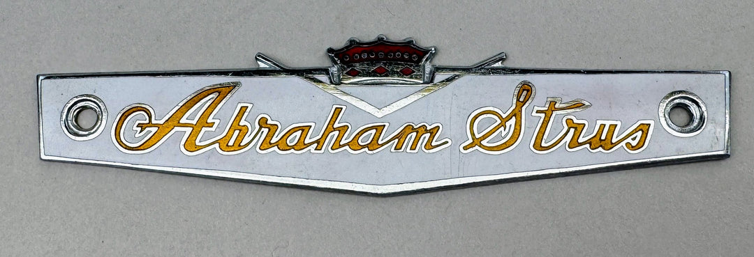 Vintage Enamel Nameplate, Abraham Strus