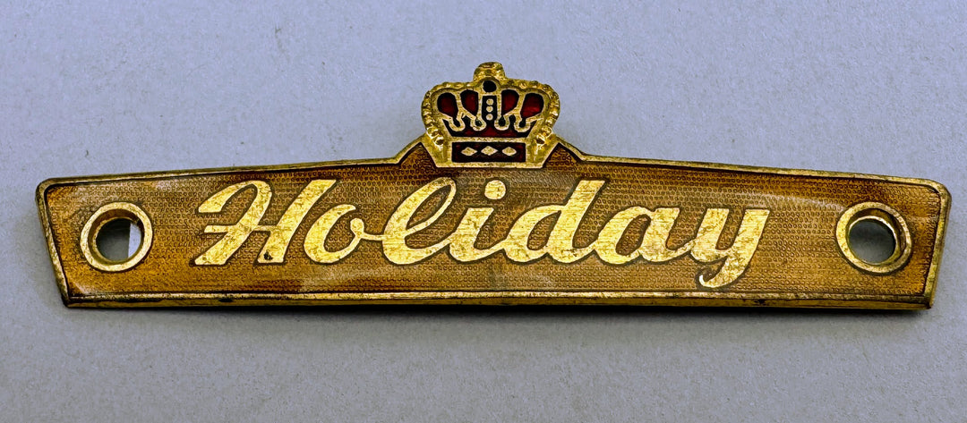 Vintage Enamel Nameplate, Holiday