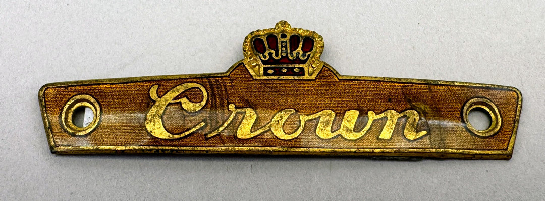 Vintage Enamel Nameplate, Crown