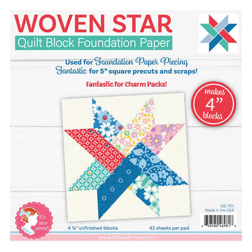 ISE-7011 Woven Star Quilt Block Foundation Paper