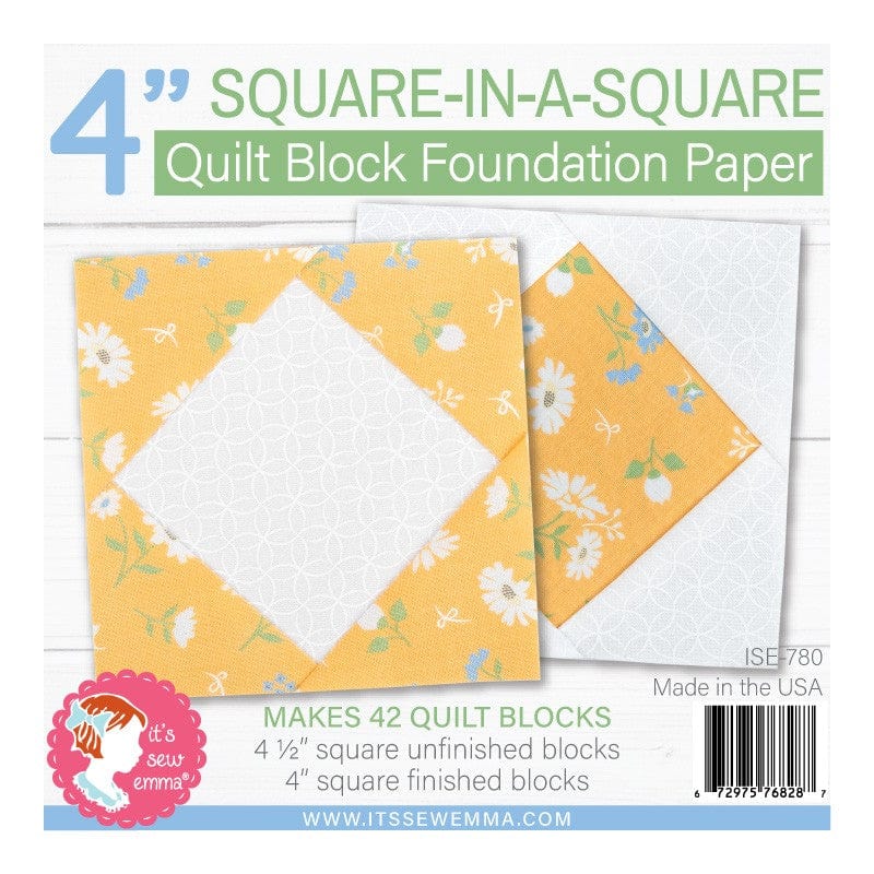 ISE-780 4 Square-in-a-Square Quilt Block Foundation Paper