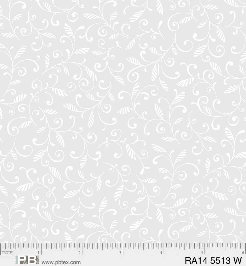 RA145513-W white floral fabric pattern