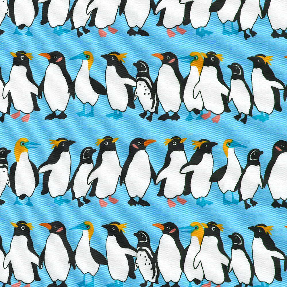 Penguins Blue CANVAS by Sevenberry