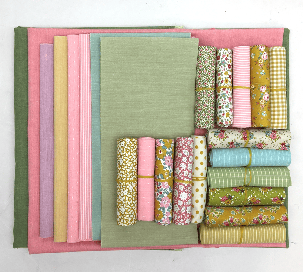 Potted flower fabric bundles in various colors