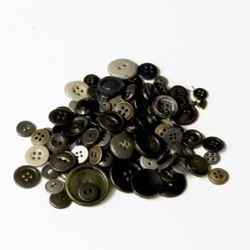Black Vintage Plastic Button Assortment