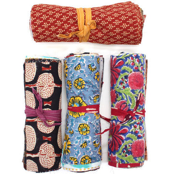 Handmade Fabrics from India, 10 in. Squares Assorted
