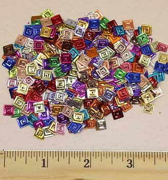 Metallic Embossed Square Sequins