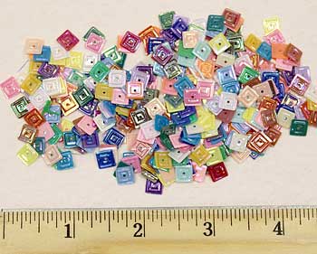 Opaque Embossed Square Sequins