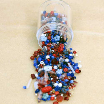 Red, White & Blue Bead Mix
