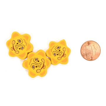 Polymer Clay Buttons- Yellow Star Suns
