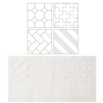 Preprinted Cloth for Coasters, Sashiko White