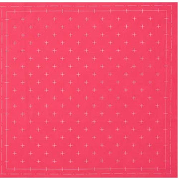 Sashiko Preprinted Fabric, Kasuri (cross), Rose