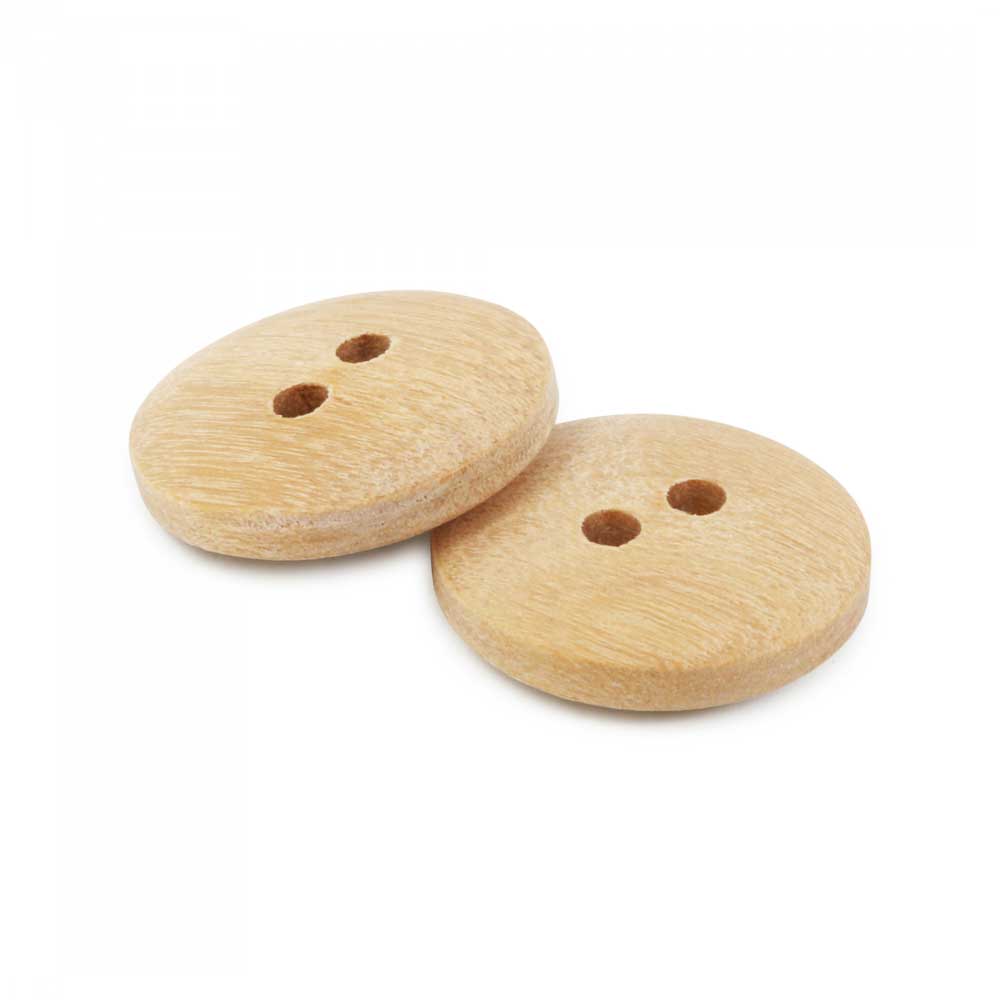 Wood Buttons, Beige, 15mm, pack of 4