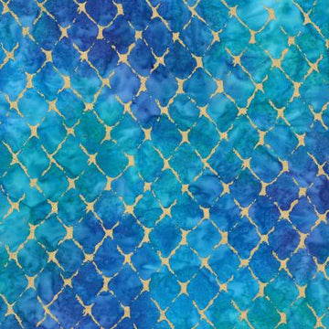 Drift Net Batik with Metallic, Sapphire
