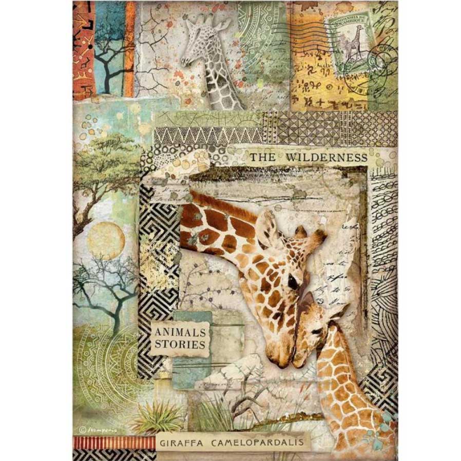 Savanna Giraffes Rice Paper Decoupage Sheet