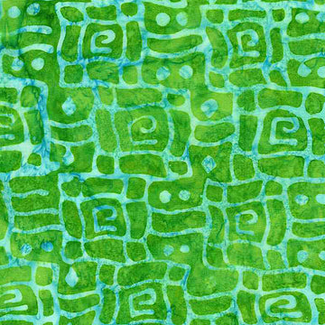 Tonga Batik, Funky Pattern in Lime