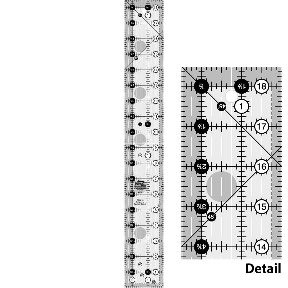 2-1/2 in. x 18-1/2 in. Creative Grids Quilt Ruler – Artistic Artifacts