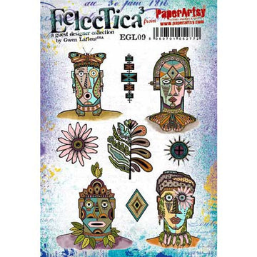 Eclectica Stamp Collection #9 by Gwen Lafleur, Tribal Faces