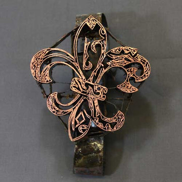 Fleur de Lis (pattern inside) Handmade Indonesian Copper Tjap