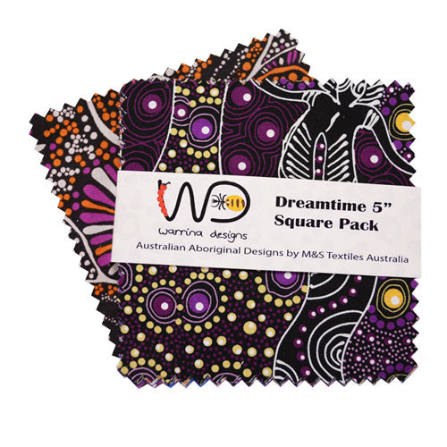 Purple Dreamtime 5 in. Square Pack Fabric