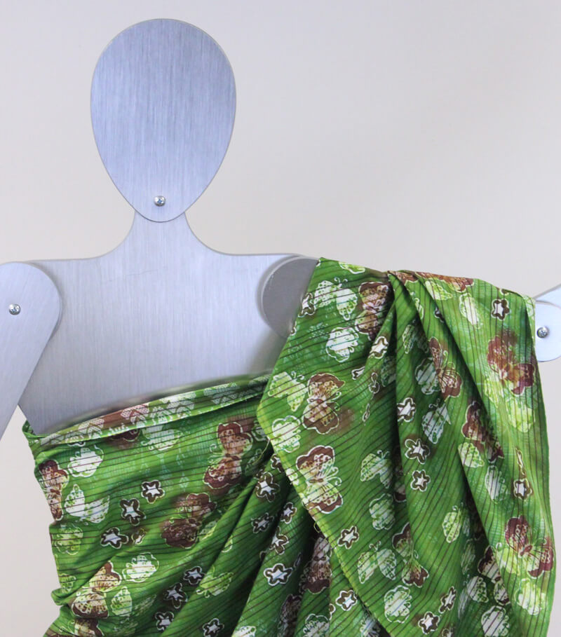 Batik Lurik, Modern Hand Drawn Batik Fabric/Sarong in Green