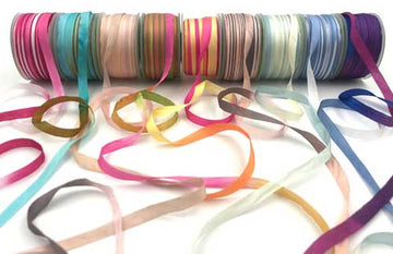 1/4-inch Variegated Silk Ribbon, 5 yard minimum cut (11 colors)