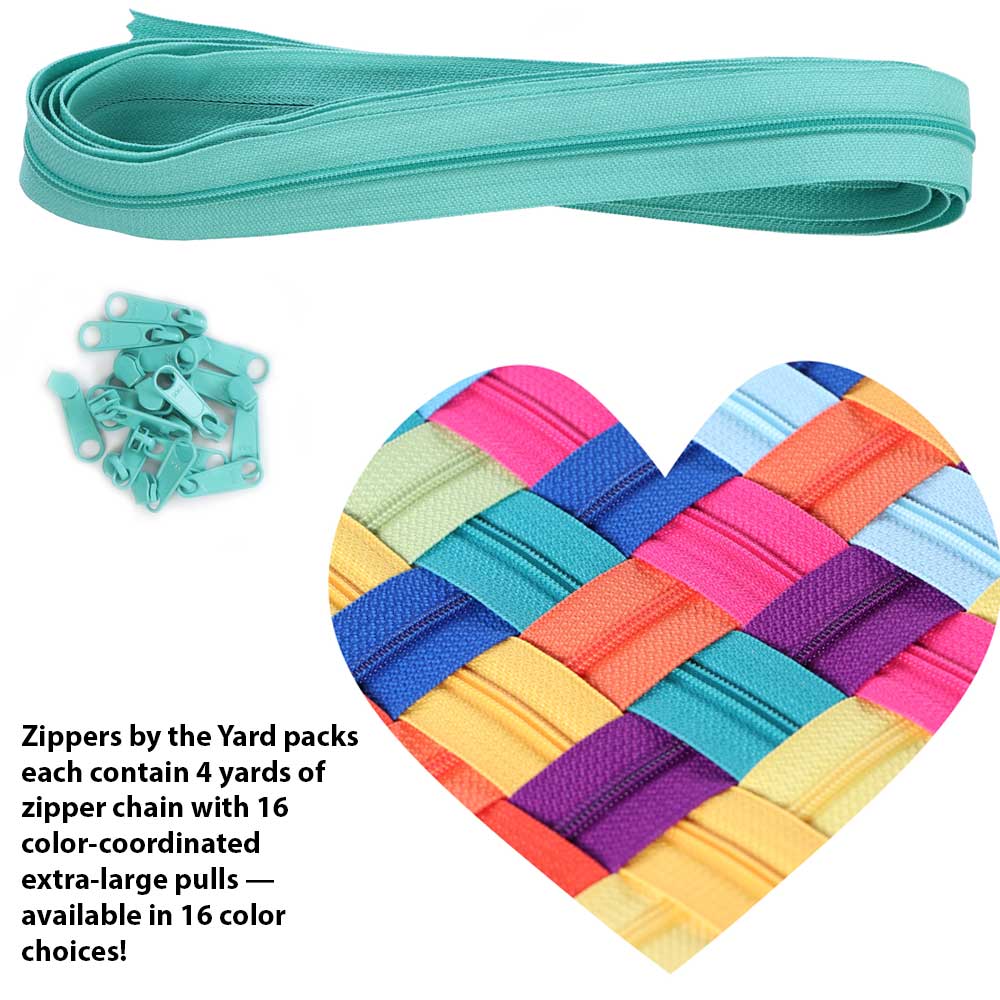ByAnnie Zippers by the Yard - 4 yards Turquoise
