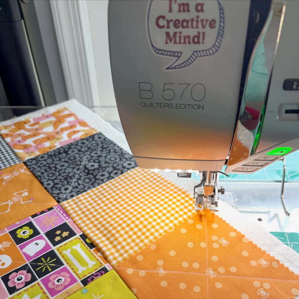 Chris Vinh sewing Halloween placemats, Fall 2026