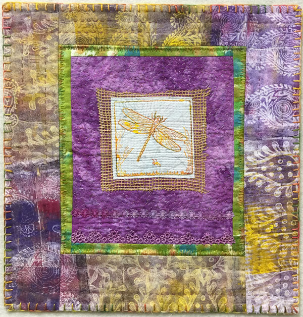 Dragonfly Block Printed Art Quilt