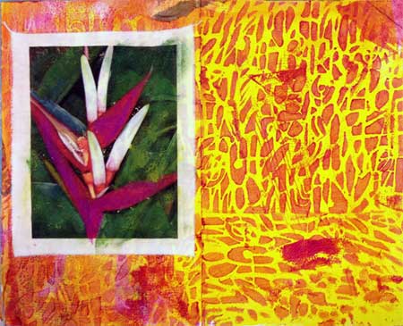 Art journal page by Judy Gula with TAP flower