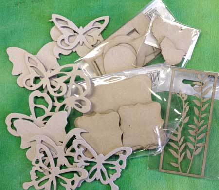 Chipboard embellishments available at Artistic Artifacts
