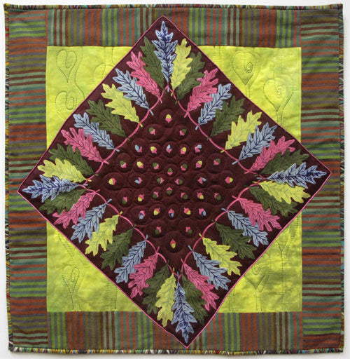 Vintage leaf handkerchief quilted and bound