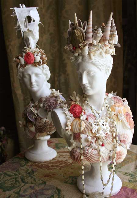 Shell Art designed by Sandra Evertson using her Relics & Artifacts cast resin pieces