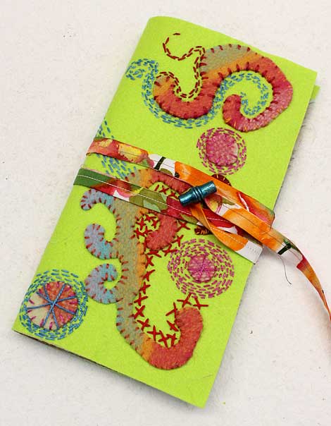 Hand-Stitched Felt Journal cover by Judy Gula