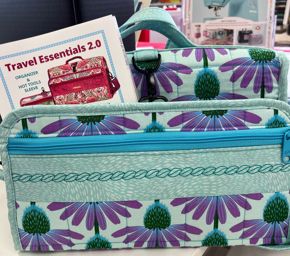 Katherine Nichols’ completed Travel Essentials 2.0 bag with the pattern from ByAnnie