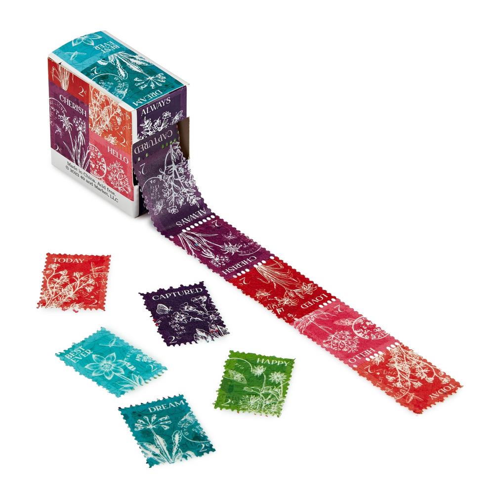 Postage Stamp Washi Tape - Spectrum Gardenia COLORED