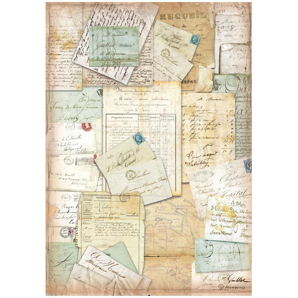 Around the World Letters Rice Paper Decoupage Sheet