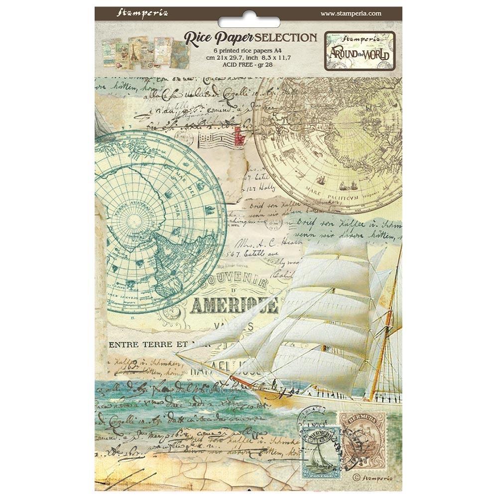 Around the World - Rice Paper Selection Pack (6 designs)
