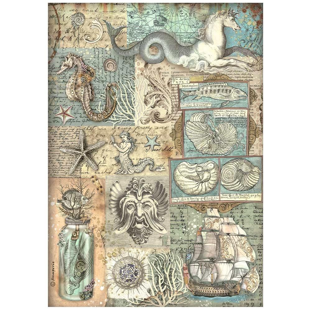 Songs of the Sea Texture Rice Paper Decoupage Sheet